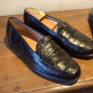 Ferragamo Alligator Loafers 9 1/2 9.5 EE wide